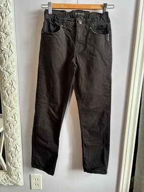 Silver Jeans Youth Black Slim Straight Jeans Size 10 With Elastic Waist